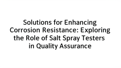 Solutions for Enhancing Corrosion Resistance: Exploring the Role of Salt Spray Testers in Quality Assurance