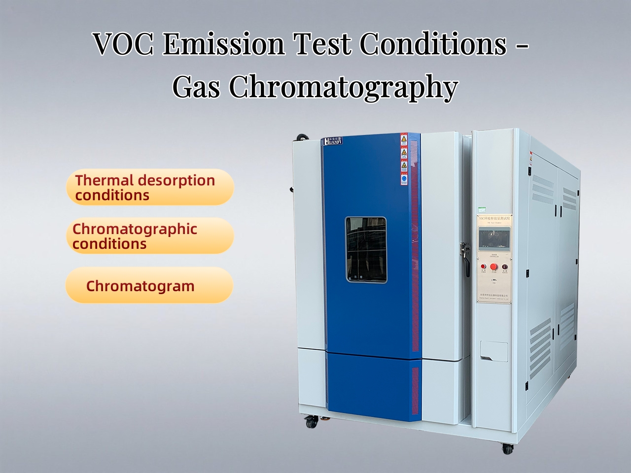 VOC Emission Test Conditions - Gas Chromatography