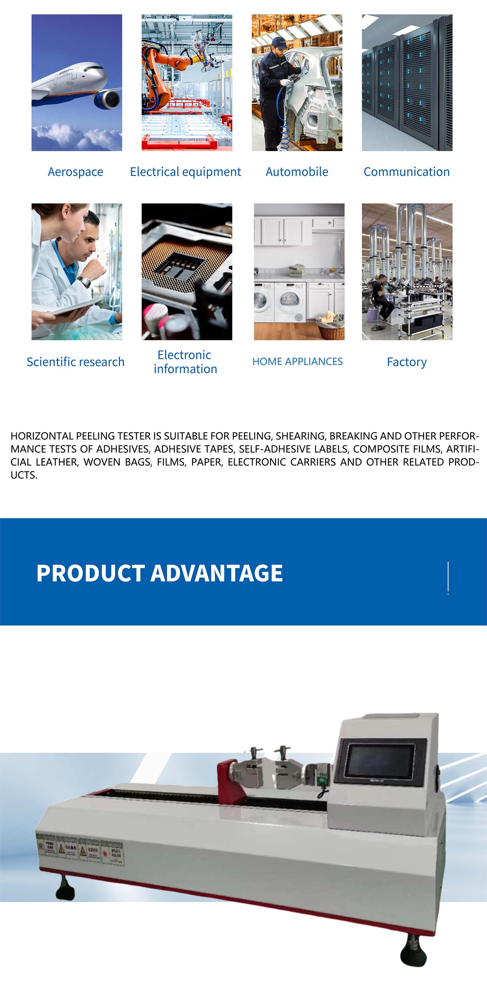 Horizontal peel force testing machine (4)